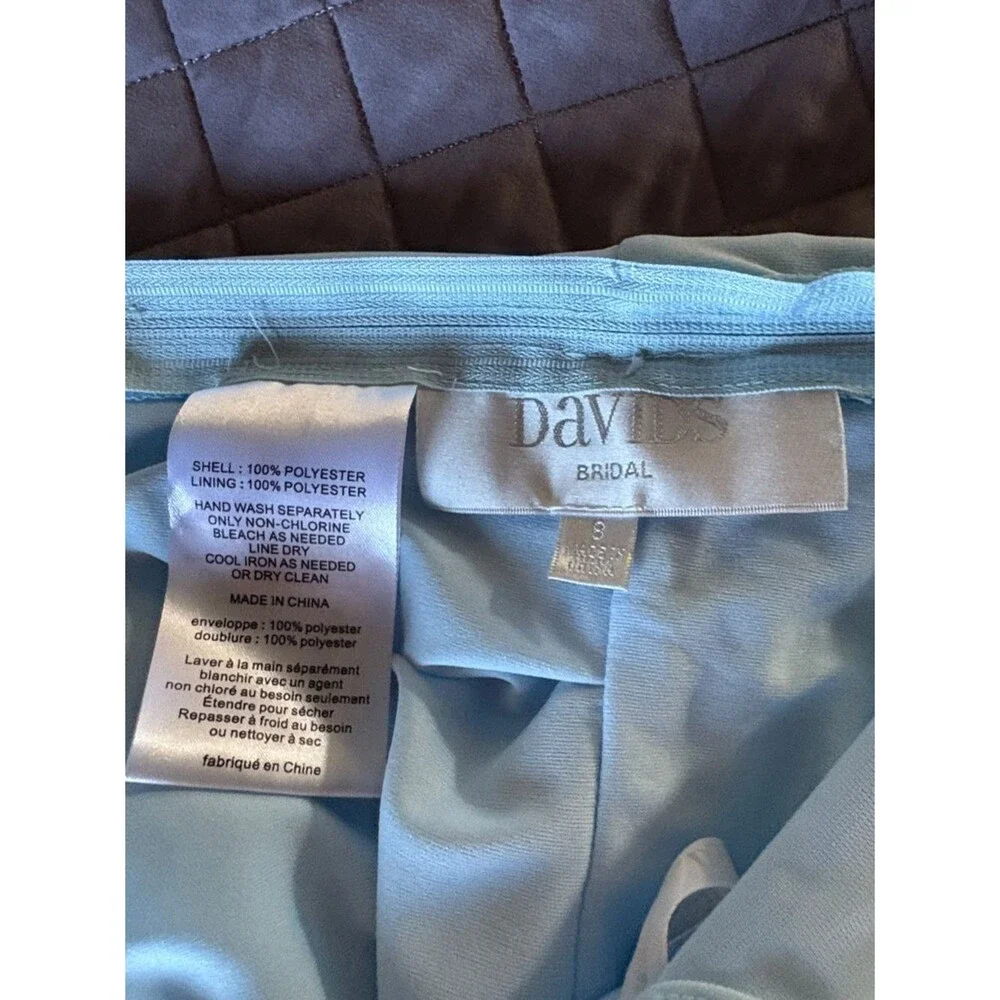 David's Bridal Light Blue Sleeveless Chiffon Dress- Girls size 8 - Picture 4 of 4